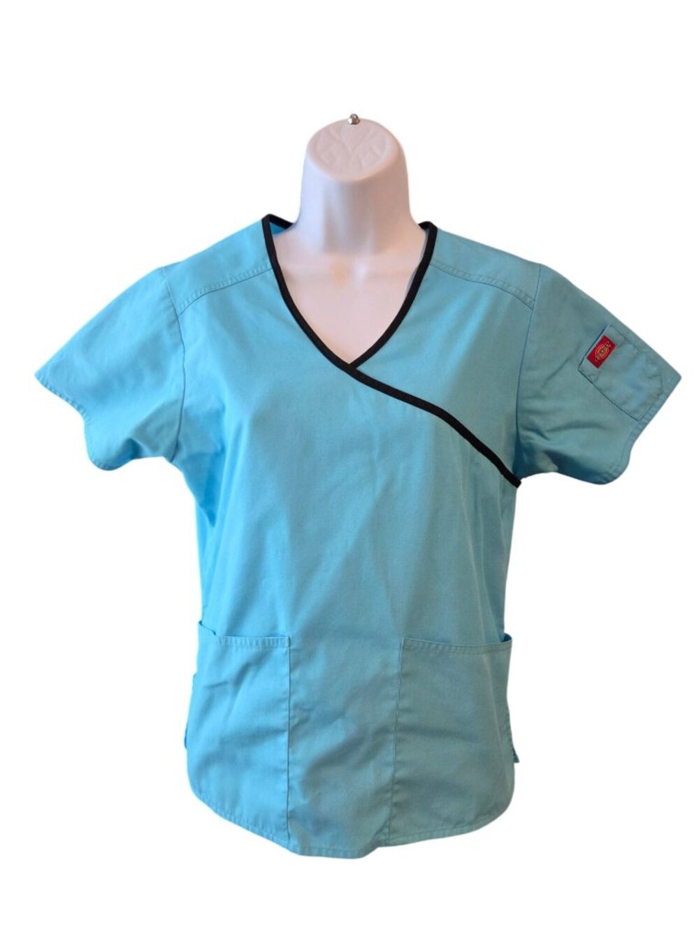 Dickies Womens XS Icy Turquoise Scrub Set Top Pants Medical Nurse Medcore